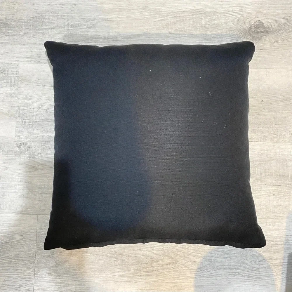Rare Accent Pillow with Vintage Farm Truck Black and Cream 15” Rustic Farmhouse